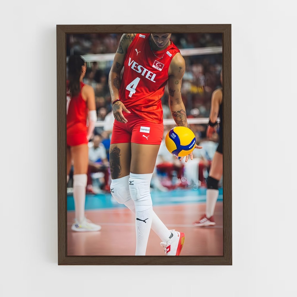 Poster Volley en Rouge et Blanc – affiche Volleyball (vue 5)